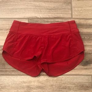 Lululemon Speed Up Shorts - Red